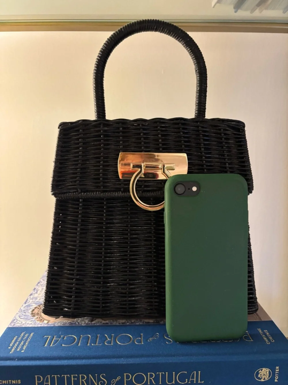 New with Tag Black Rattan Wicker Top Handle Bag - Picture 13 of 14